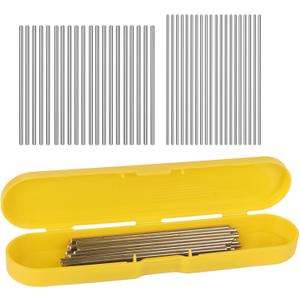 Aeelike Stainless Steel Rod Pins for Blocking Board, Knitting & Crochet Supplies Blocking Pins Kit, 40pcs Metal Pegs with Yellow Box for Blocking Mats Granny Squares Small Projects (3.94 inch and 5.90 inch)