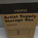 VISWIN 6-Drawer Art Supply Storage Organizer, Beech Wood Artist Storage Box with Removable Dividers, Portable Art Box for Paints, Brushes, Pencils, Pens, Pastels - Walnut