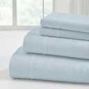 Modern Threads Soft Microfiber Solid Sheets - Luxurious Microfiber Bed Sheets - Includes Flat Sheet, Fitted Sheet with Deep Pockets, & Pillowcases Blue Mist Queen (11 Light Blue)