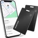 2-Pack Tracker Card for Android - Works with Google Find Hub/My Device Compatible, Ultra-Thin Wireless Charging Bluetooth Locator with Keyring Hole for Keys, Wallets, Pets, Bags & Luggages