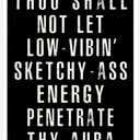 Dcvjiy Thou Shallnot Letlow-Vibin'Sketchy Assenergypenetratethy Aura Posters Positive Affirmation Quotes Wall Art Minimalist Black Line Prints For Office Home Bedroom Dorm Wall Decor  (8 X 8 inch)