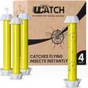 Sticky Fly Trap Indoor & Outdoor Pack of 4 | Hanging Fly Stick for Gnats, Flies, Wasps, Mosquitoes & Other Flying Bugs | Fly Trap Sticky | Home Pest Control | Flying Insect Trap Rolls | Ucatch