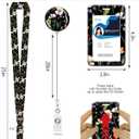 ID Badge Holder with Retractable Lanyard, Badge Holders Reel with 360 Degrees Rotate Carabiner Clip for Women, Teachers, Nurses, Doctor,Students, Office(Wildflower Night)