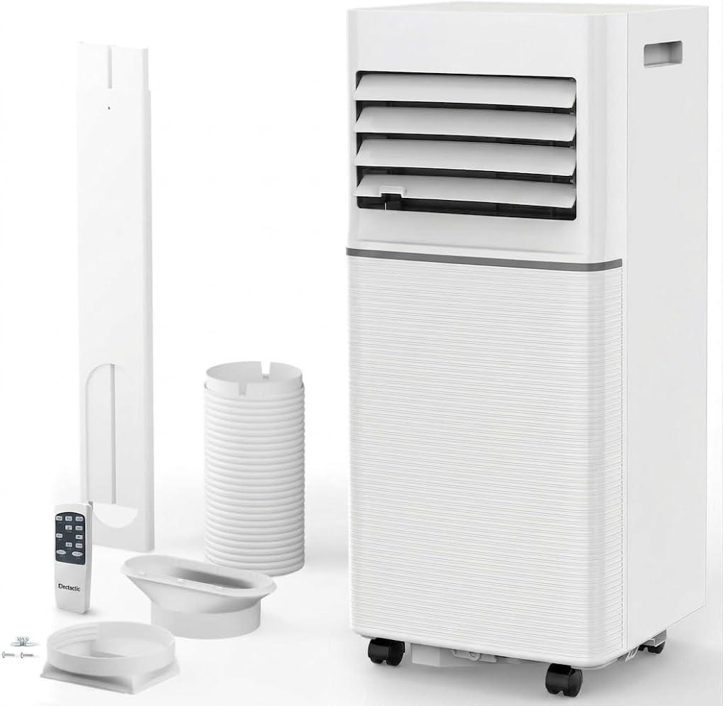 COWSAR 5000 BTU Portable Air Conditioner, Cooling for 200 Sq Ft Max, Remote Control, 2 Fan Speeds, 24H Timer, Quiet Operation & Fan Mode for Bedroom, Office, Home and Dorm