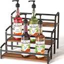 Coffee Syrup Organizer, 3-Tier Syrup Rack 12 Bottles Capacity, Coffee Syrup Rack Free-Installation(Magnetic Connection), Spice Rack for Countertop, Bar, Kitchen