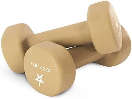 Yes4All Neoprene Coated Dumbbell Hand Weight Sets of 2 , Anti-roll, Anti-Slip, Hexagon Shape,  F. Charcoal Gray - 7lbs 