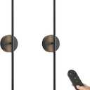 Battery Operated Wall Sconces with Remote Control, Dimmable Wall Sconces Set of Two, 350Rotate, 3000K LED Black Wireless Wall Light for Living Room, Bedroom,Hallway, 28.3 Inch (2 Pack) (28.3 Inches)
