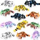 Honoson 12 Pcs 3D Printed Animal Fidget 3D Mini Animal Flexible Cute Articulated Small Stress Pet Relief Fidget for Adult Party Favors Home Display(10-13cm,Tiger)