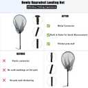 Large Fishing Net with Handle High Strength Landing Net Long Telescoping Rubber Fish Net Extendable Dip Net for Fishing Ideal for River Angling Pier Boat, 2-section-65inch
