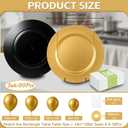 PROY 50 Pack Gold Charger Plates, 13 Inch Plastic Round Gold Chargers for Dinner Plates with Beaded Rim, Reusable Plastic Table Chargers for Wedding, Party