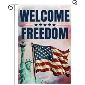 3 x Patriotic Garden Flag - Memorial Day Decorations Independence Day 4th of July Decorations 4th of July Garden Flag Labor Day USA Themed Welcome Yard Outdoor Decorations Double Side 12x18 inches