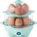 Dash Deluxe Egg Cooker - Boiler, Poacher & Steamer - Includes Measuring & Recipe Guide - Dishwasher Safe - BPA Free - Holds 12 Eggs, Aqua