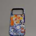 Case for iPhone 17 Pro,Fits Frosted Case Design for Girl Women, Fish European Collage Blue Phone Case for Girl Women Boy Men, Scratch Resistant Shockproof Cover Case