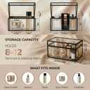 40 Lipsticks Organizer with Lid, Glass Display Box Fits Large Perfume & Skincare, Easy-Access Organiser for Vanity Countertop, Multifunctional Display Box in Any Rooms
