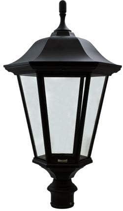 GM225-B Large Post Top Fixture W/Clear Glass 120 Volts, Black