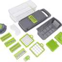 Vegetable Chopper Food Chopper, Multifunctional Veggie Slicer Dicer Cutter Mandoline Slicer with Egg White Separator Garlic Grinder for Potato Carrot Onion