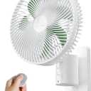 8.5-Inch Quiet Wall-Mounted Oscillation Fan with Remote & Timer, 4-Speed Adjustable for Small Bathrooms, Indoor Bedroom Cooling for RV, Adjustable Tilt, 5.92 ft Cord, Garage Cooling Fan for Home