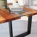 16 Inch Bench Legs Industrial Metal Table Legs Square Coffee Table Legs Desk Legs DIY Furniture Legs, Set of 2, Black