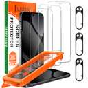 IMBZBK [Auto-Dust Removal] 3 Pack Screen Protector for Google Pixel 10 Pro XL [Phone Case Friendly], 3 Tempered Glass Camera Lens Protector Accessories, Military Grade Shatterproof