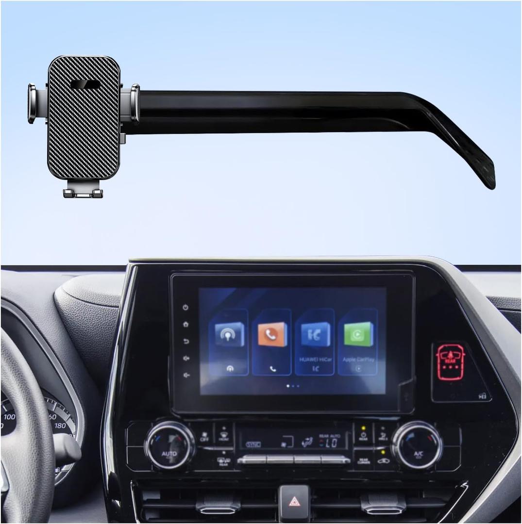 Car Phone Holder for Highlander 2020-2025 Accessories,12.3-inch Screen Fixed Clip,Ultra-Stable Clip with Anti-Shake,360 Rotation Smart Phone Mount