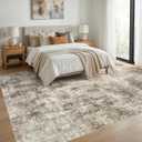WITSHOCK Area Rugs 9x12 Living Room Rug - Washable Neutral Soft Low Pile Non-Slip Modern Abstract Thin Large Indoor Carpet for Bedroom Dining Room Nursery Office - Dark Brown