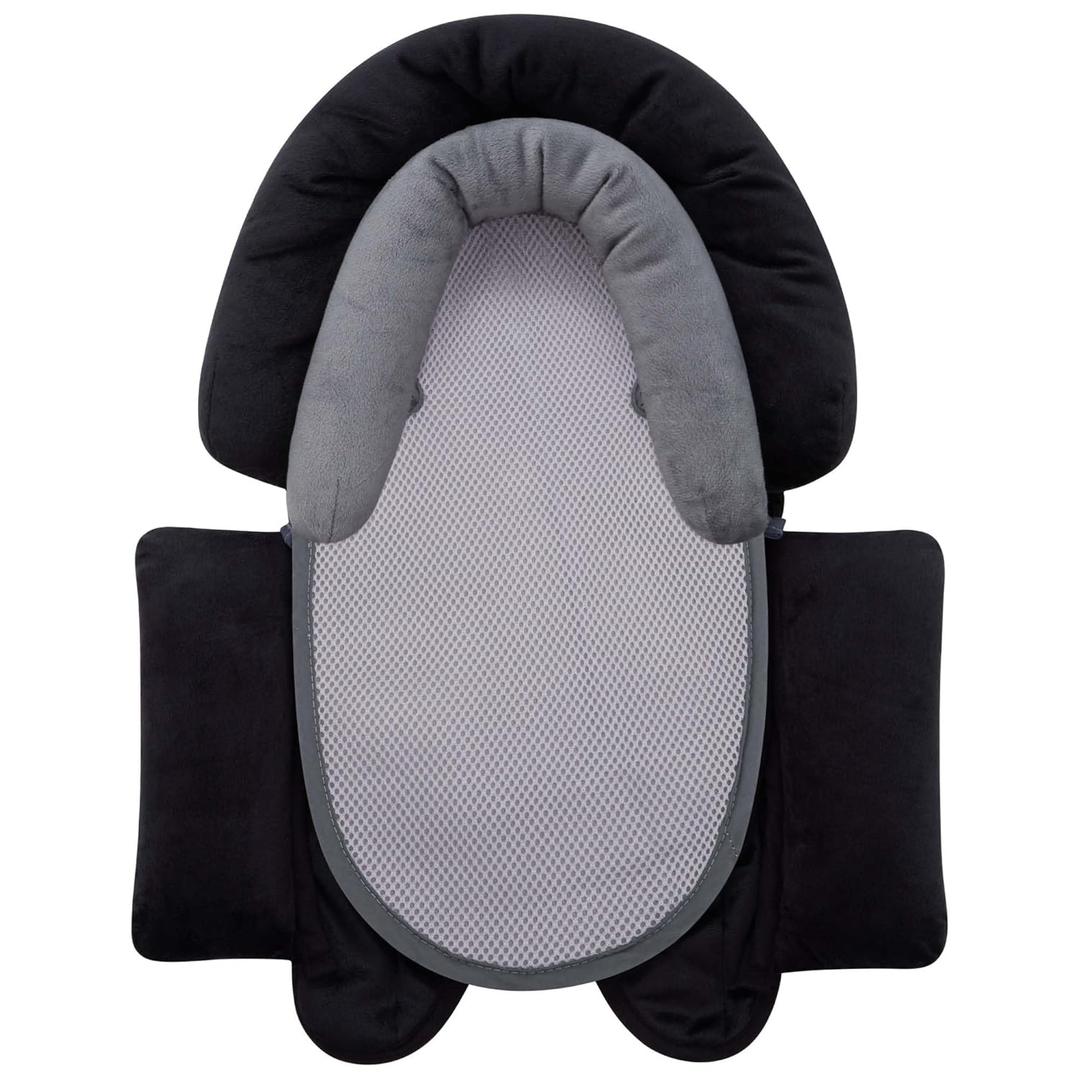 Pro Goleem Breathable 3-in-1 Infant Car Seat Head Support, Soft Infant Car Seat Insert, Carseat Cushion for Toddler, Perfect for Car Seat, Strollers, Swings, Carrier, Bouncer, Black and Grey