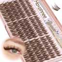 Anime Cluster Lashes Brown Cluster Eyelash Extensions Fairy Eyelash Clusters Wispy Lash Clusters Dark Brown Individual Lash C-Curly Lash Extension Spiky Manga DIY Eyelashes Pack (108Pcs, 10-16MM)