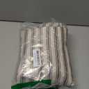 Farmhouse Shower Curtain with Ruffle Hem Linen Shower Curtains for Bathroom Country Vintage Rustic Natural Fabric, Cream-Brown Stripe 72" W x 78" L