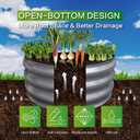 GARDMAX 2x2x1FT Galvanized Round Raised Garden Bed Kit, Metal Planter Boxes Outdoor with Easy Assembly, Large Garden Bed for Vegetables, Fruits, Flower, Herbs Silver