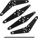 Hordion 4Pcs Strap Hinge Shed Door Hinges, 4 Inch Heavy Duty Gate Hinges Black Tee Hinge with Screws for Fence Wood Gate Cabinet Door