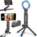 Magnetic Phone Tripod Stand,Tripods Mount Foldable,Magnetic Tripod Selfie Stick,Upgrade Mini Cell Phone Tripods Mount Handle Smartphone Desk Stand for Video Recording Travel,PhoneStand (Gray)