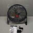 12" Battery Operated Floor Fan for Milwaukee M18 18V Battery, Portable Fan with AC Adapter and USB Output, Metal Industrial High Velocity, Stepless Speed Cordless Fan for Jobsite Garage Camping Backup