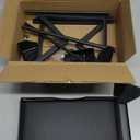 Marbrasse Label Holder for Rolls and Fanfold Labels, Metal Thermal Label Printer Holder with Drawer, Shipping Label Stand,Sticker Roll Holder for Home, Office, Small Business,Black