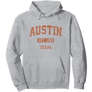 Austin Texas TX Vintage Athletic Sports Design Pullover Hoodie, S