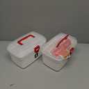 MILTON Medical Box, First Aid Empty Medicine Storage Box Organizer Family Emergency Kit Detachable Tray Easily Accessible with a Transparent Lockable Lid White - Set of 2