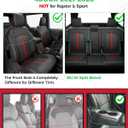 for Ford Bronco Seat Covers 4 Door 2021 2022 2023 2024 2025 2026, Custom Fit Leather Car Seat Cover Full Set, Luxury SUV Interior Protectors Accessories, Black Red NOT for Raptor Sport