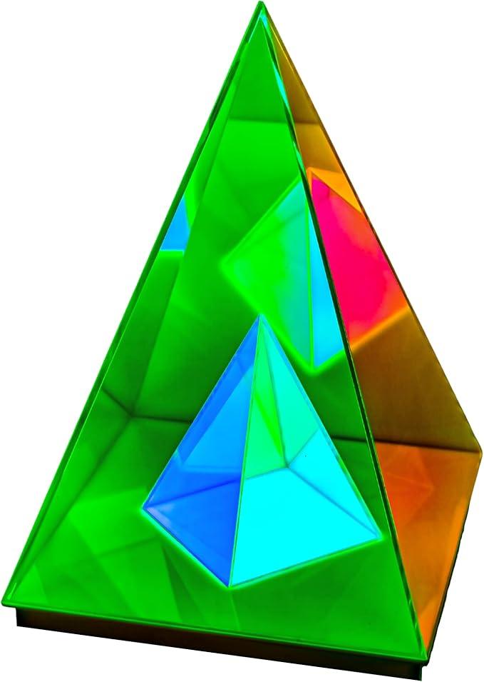 Infinity Pyramid Table Lamp, LED, Magical, Colorful Infinite Night Light, USB Acrylic Desk Lamp, Decoration Table Lamp for Living Room Bedroom Creative Gifts