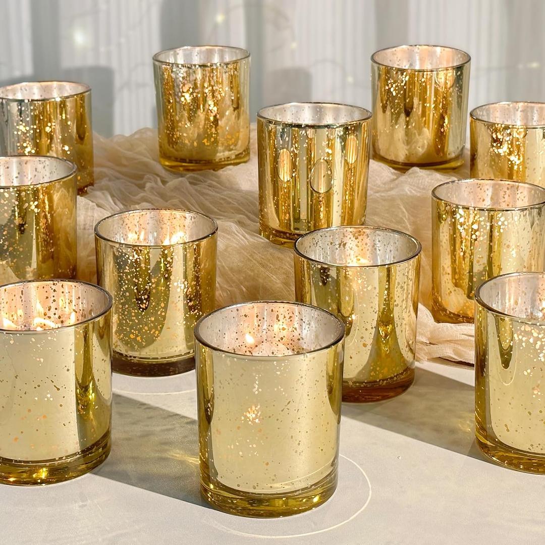 12 Pack Glass Candle Jars-10oz Golden Empty Candle Jars with Bamboo Lids, Bulk Candle Jars for Gold Wedding Centerpieces for Table Decorations, Gold Party Bridal Shower Decorations 12 Pack Glass Candle Jars-10oz Golden Empty Candle Jars with Bamboo Lids, Bulk Candle Jars for Gold Wedding Centerpieces for Table Decorations, Gold Party Bridal Shower Decorations