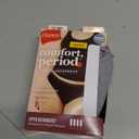 Hanes womens Comfort, Period. Bikini Period Underwear, Super Leaks Post-partum & Period Underwear, 3-pack (Large, Black/Concrete Heather/Black)