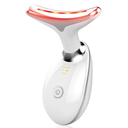 Face Light Therapy Device, Based on Triple Action LED, Thermal, and Vibration Technologies, Face and Neck Beauty Device with 7 Color LED for Home Use, Improve Skin(Glossy White)