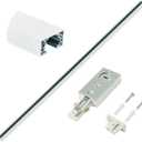 H Track Lighting Rails Kit 120V 3.3FT 3-Wire H Type Single Circuit with End Caps and Live End Feed Connector, Mounting Hardware (White)