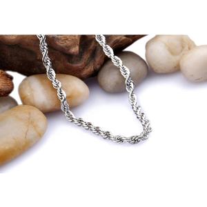 Necklace Chain, Silver Necklace Chain, Twisted Rope Chain Necklace, 3-4mm Silver Chain Necklace 