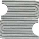 Diatomite Faucet Mat Splash Guard 17.7"x3.9" Quick Dry Absorbent Pad for Kitchen Bathroom Sink Countertop, Keeps Dry & Clean, White Grey U-Shape Options (Medium Grey)