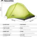 Naturehike Star Trail Ultralight Backpacking Tent, 2.3lb One Person Tent, 2.76 lb 2 Person Tents for Camping