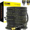 POHIR Pressure Washer Hose 70ft with 3/8" Quick Connector, High Tensile Wire Braided Kink Resistant 1/4 Inch Power Washer Hose 4200 PSI, 2pcs M22 14mm to 3/8" Adapter Set, Multi-Scene Use