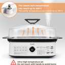 Electric Food Steamer, 450F Vapor, 10 Presets, Glass Lid 8Qt | 3x Faster, 40% Less Fat & Salt, No Descaling 2+Yrs, Real-Time Temp Display, Auto Shut-Off, No Plastic Contact
