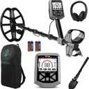 Metal Detector for Adults,12 IP68 Waterproof Search Coil with High Accuracy System,Advanced DSP Chip Technology,5 Modes with LCD Backlit Display for Beach Hunting&Jewelry Finding