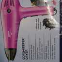 Conair Hair Dryer with Retractable Cord, 1875W Blow Dryer, 3 Heat Settings, 2 Speeds, Blow Dryer with Diffuser and Concentrator Attachments, Ionic + Tourmaline Technology, Pink