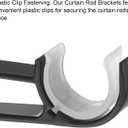 uxcell Double Curtain Rod Bracket, 4Pcs - Aluminum Alloy Curtain Rod Holders, Curtain Rod Hooks Fit for 0.8-1 Inch Drape Poles for Wall Hanger (Black)