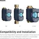 Moen Flo Smart Water Monitor and Automatic Shutoff Sensor, Wi-Fi Water Leak Detector for 3/4-Inch Diameter Pipe, 900-001
